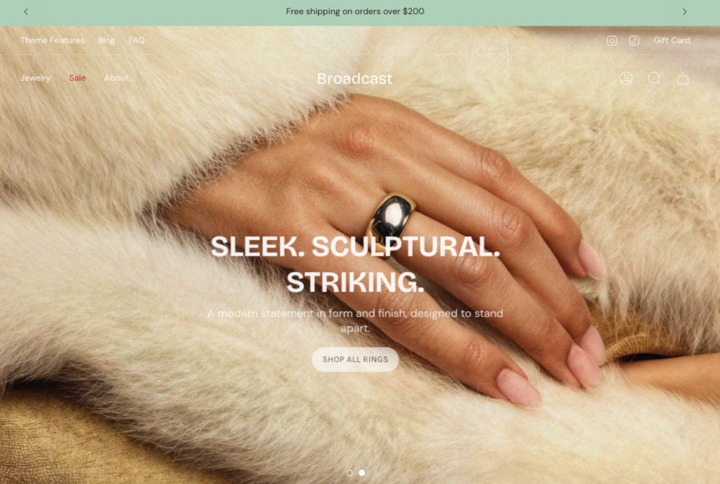 Broadcast shopify theme